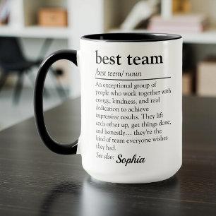 Taza Definición de Mejor Equipo Personalizado Agradecim