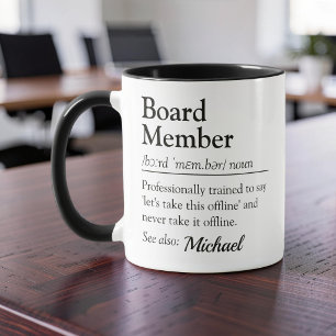 Taza Definición de Miembro de la Junta Divertida Oficin