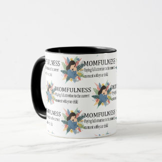 Taza Definición de Momfulness con Patrón Floral de Mate