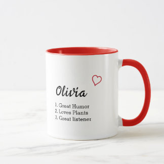 Taza Definición de nombre personalizada