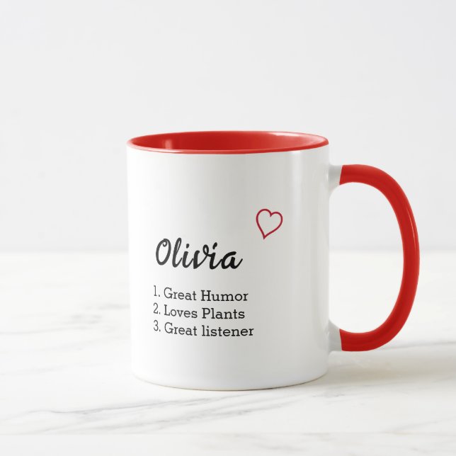 Taza Definición de nombre personalizada (Derecha)