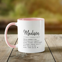 Taza Definición de nombre personalizado de guión modern