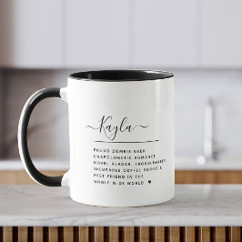 Taza Definición de nombre personalizado de guión modern