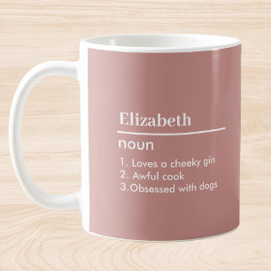 Taza Definición de nombre personalizado rosado