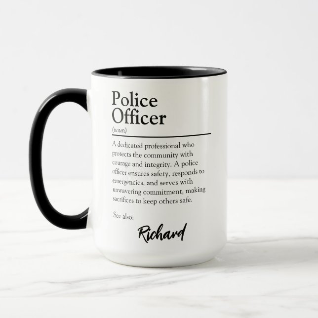Taza Definición de Oficial de Policía Personalizado (Izquierda)