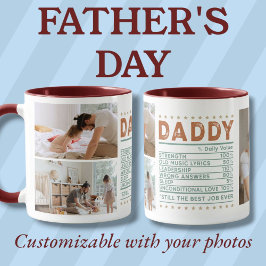 Taza Definición de papá personalizado rojo oscuro Mug f