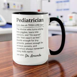 Taza Definición de Pediatra Agradecimiento Personalizad