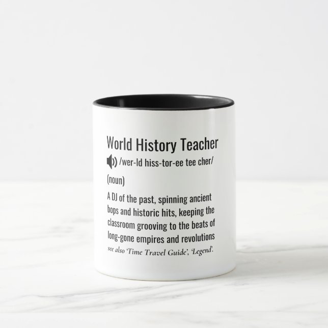 Taza Definición de profesor de historia mundial (Centro)