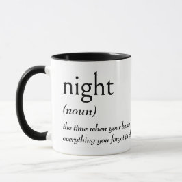 Taza Definición del diccionario para NOCHE