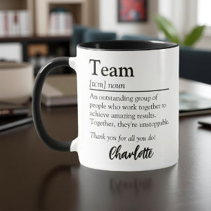 Taza Definición del equipo Agradecimiento personalizado