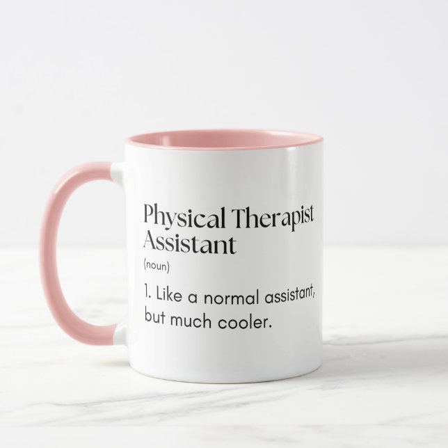 Taza Definición Divertida de Asistente de Terapeuta Fís (Izquierda)