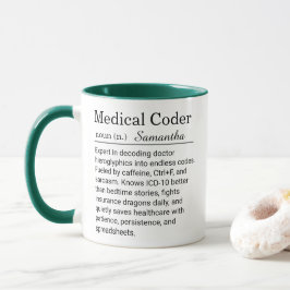 Taza Definición Divertida de Codificador Médico Persona