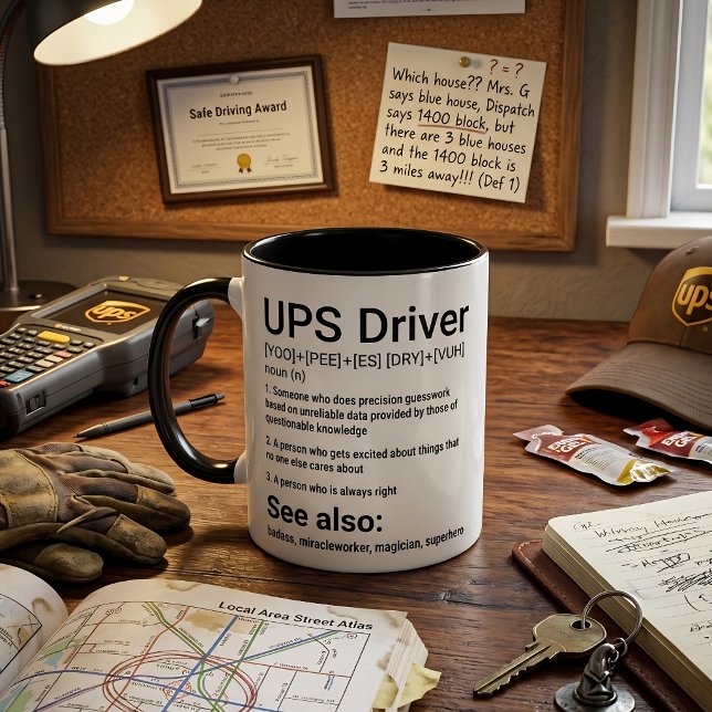 Taza Definición Divertida de Conductor de UPS (Subido por el creador)