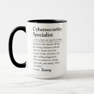 Taza Definición divertida de especialista en cibersegur