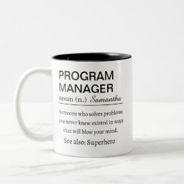 Taza Definición Divertida de Gerente de Programa Person