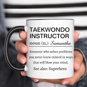 Taza Definición divertida de instructor de Taekwondo pe