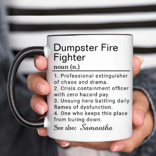 Taza Definición divertida de luchador de incendios en c