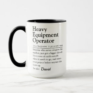Taza Definición Divertida de Operador de Equipo Pesado
