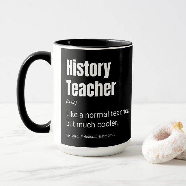 Taza Definición divertida de profesor de historia (Con donut)