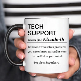 Taza Definición Divertida de Soporte Técnico Personaliz