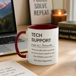 Taza Definición Divertida de Soporte Técnico Personaliz