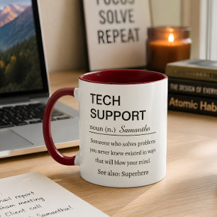 Taza Definición Divertida de Soporte Técnico Personaliz