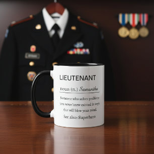 Taza Definición Divertida de Teniente Personalizada