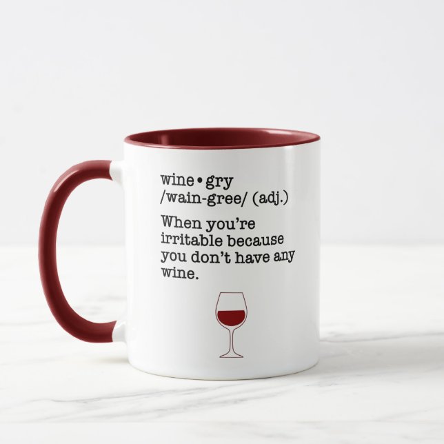 Taza Definición divertida del amante del vino (Izquierda)