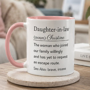 Taza Definición Divertida Personalizada de Nuera en Ros