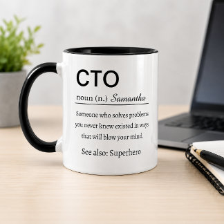 Taza Definición divertida y personalizada de CTO