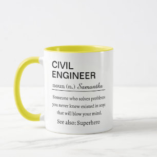 Taza Definición Divertida y Personalizada de Ingeniero
