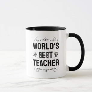 Taza Definición Elegante Mejor Profesor del Mundo Negro