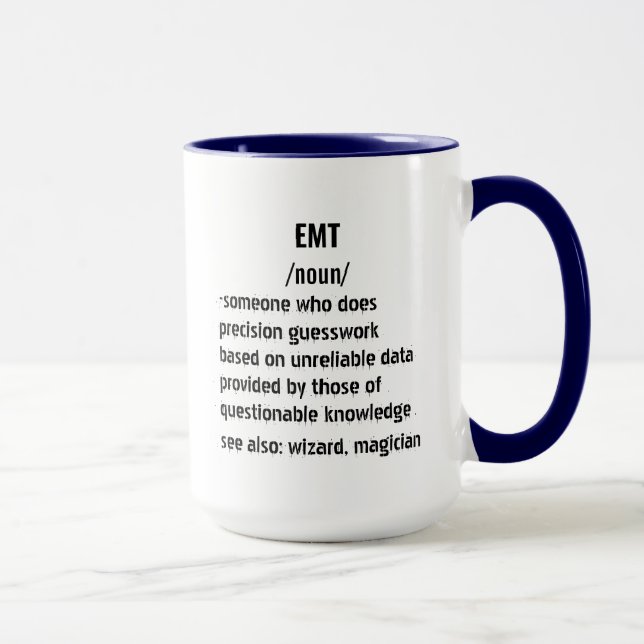 Taza Definición EMT Salud Emergencia EMT Medicina (Derecha)