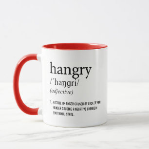 Taza Definición hangry, café gracioso