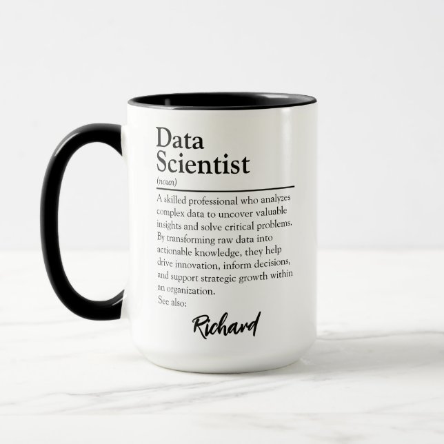 Taza Definición Personalizada de Científico de Datos (Izquierda)