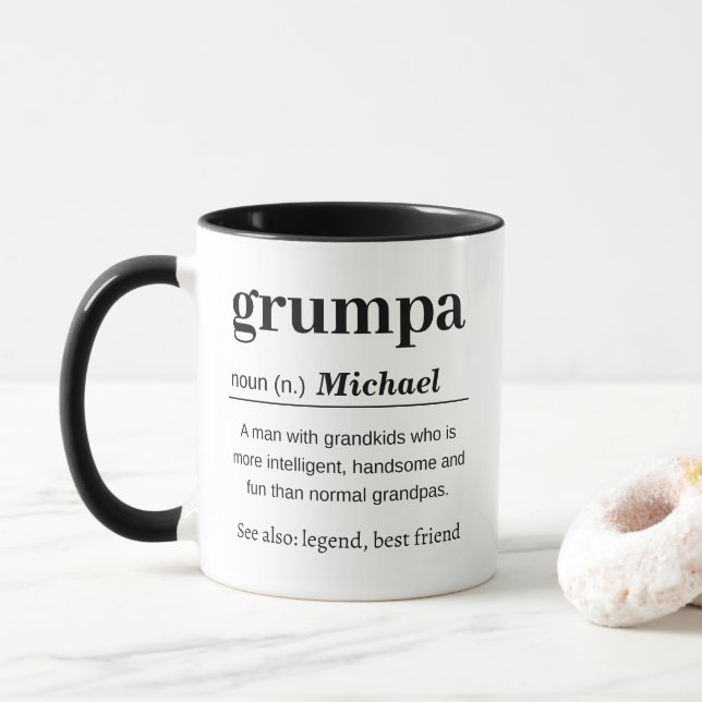 Taza Definición Personalizada de Grumpa (Con donut)