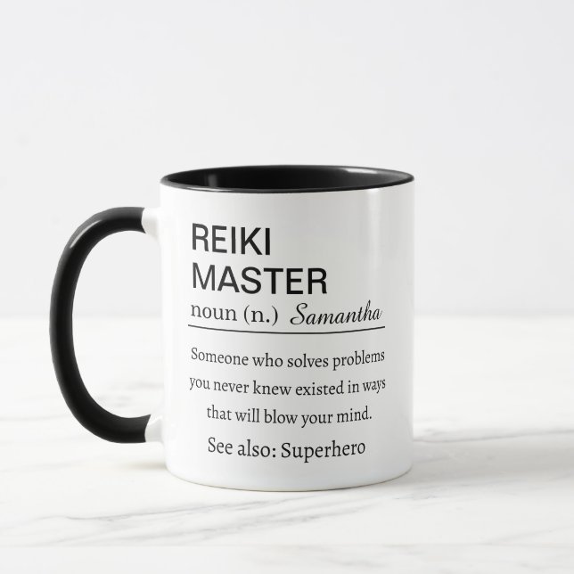 Taza Definición personalizada de Maestro de Reiki (Izquierda)