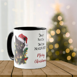 Taza Definir un gato travieso enredado en las luces de