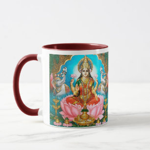 Taza Deidad hindú vintage espiritual Lakshmi 