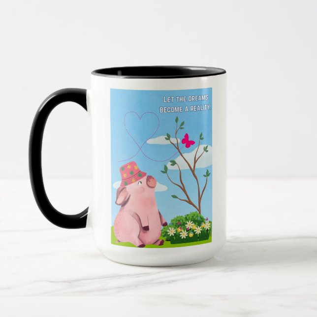 Taza deja que la cita del sueño-cerdo (Izquierda)