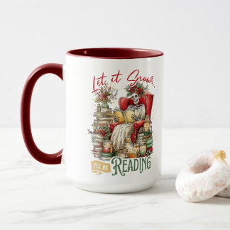 Taza Deja que nieve, estaré leyendo