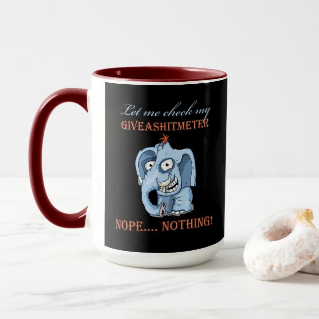 Taza Déjame revisar mi GiveAShitMeter (Con donut)