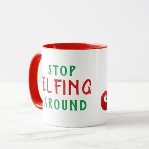 Taza Dejar de jugar a los Navidades divertidos diciendo