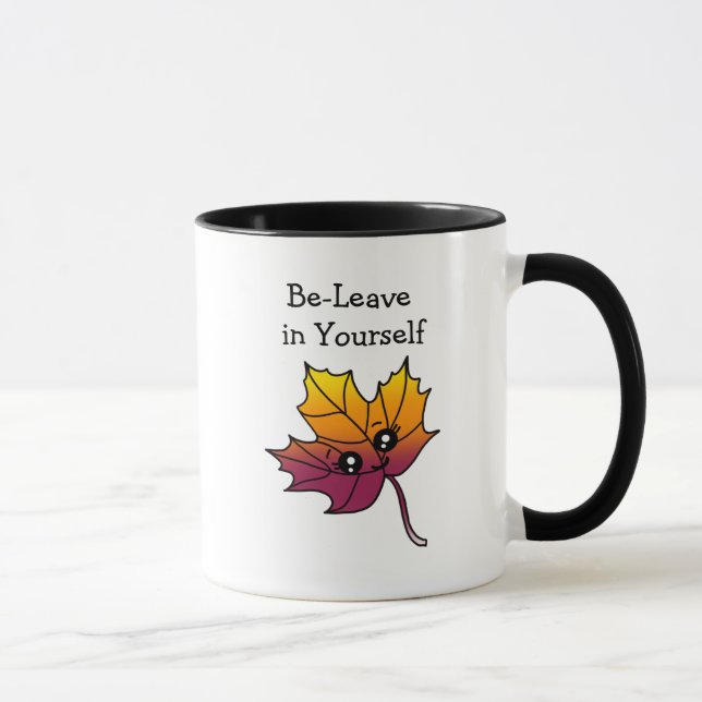 Taza Dejar en sí mismo, hoja dibujada con la mano de Pu (Derecha)
