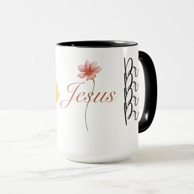 Taza Dejar ir a Dios Cristianismo Fe Biblia Jesús (Anverso derecho)