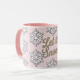 Taza Dejar que la nieve rosa de la mezcla blanca de col