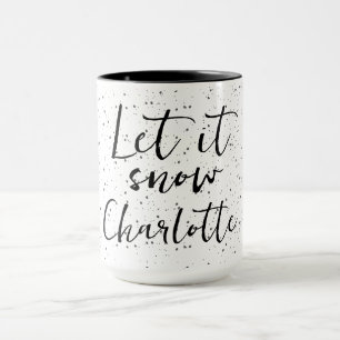 Taza Dejar que nieve + nombre