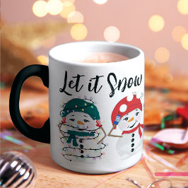 Taza Dejemos que nieva a los Navidades acuarelas festiv