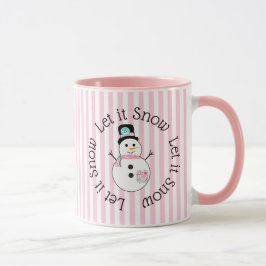 Taza Dejemos que nieve, Navidades de Snowman se burlen