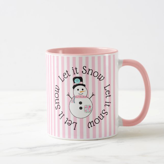 Taza Dejemos que nieve, Navidades de Snowman se burlen  (Derecha)